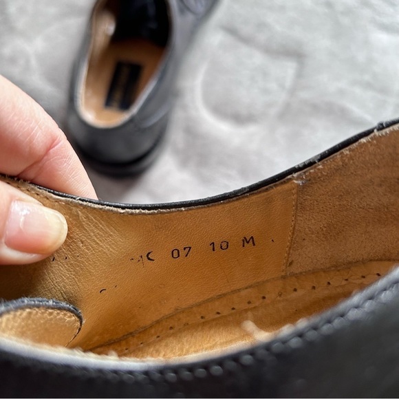 MARIO CALUGI Men’s Dress Shoes 10M Black Made in Italy Leather Dressy Oxfords - Picture 10 of 12